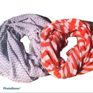Bundle of 2 Chevron Infinity Scarves